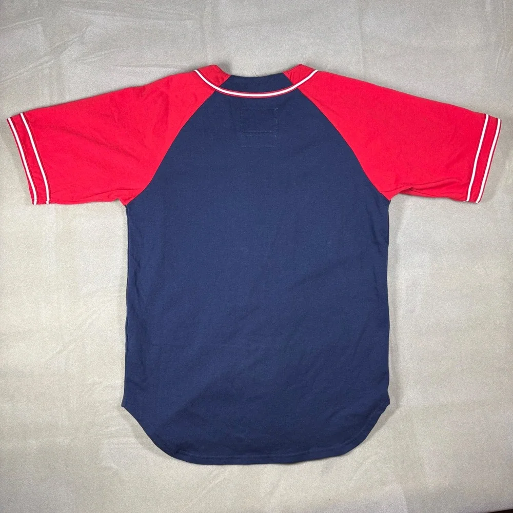 Starter Washington Wizards Baseball Jersey Mens Small Navy Red Button Up NBA